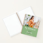 Sketchbook Foto Salbei grüne Monogramm Notizblock (Innenseite)