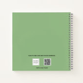 Sketchbook Foto Salbei grüne Monogramm Notizblock (Rückseite)