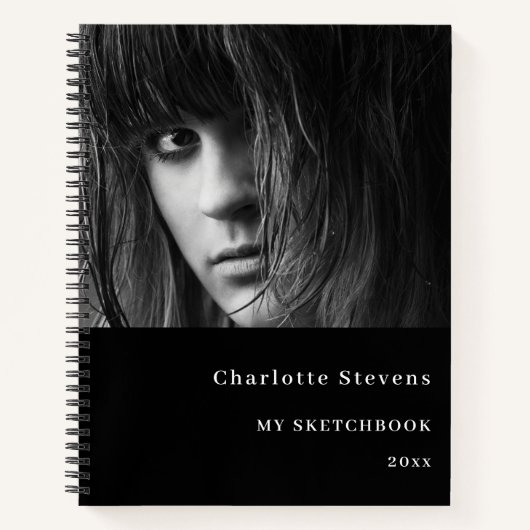 Sketchbook Foto Schwarz-weiß Notizblock (Vorderseite)