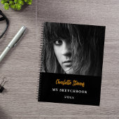 Sketchbook Foto Schwarz-weißes Gold Notizblock