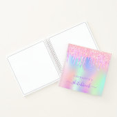 Sketchbook Glitzer Tropfen holografische Einhornro Notizblock (Innenseite)