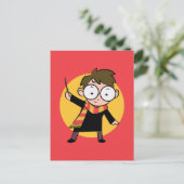 Sketchbook HARRY POTTER™ Raising Wand Einladungspostkarte (Stehend Vorderseite)