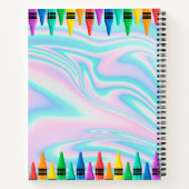 Sketchbook Holographic Pink Tropfens Girl Notizblock (Rückseite)