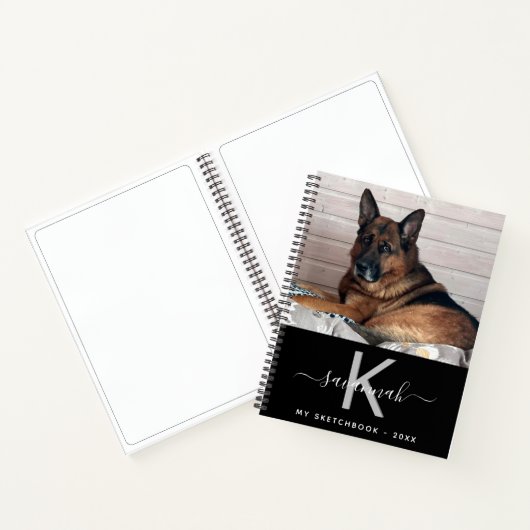 Sketchbook-Hunde-Foto-Monogramm Notizblock (Innenseite)