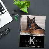 Sketchbook-Hunde-Foto-Monogramm Notizblock