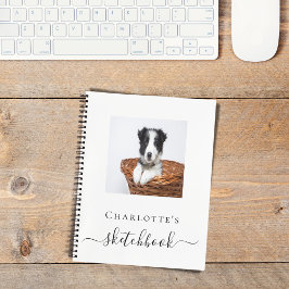 Sketchbook-Hunde-Foto-Skript Notizblock