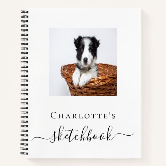 Sketchbook-Hunde-Foto-Skript Notizblock (Vorderseite)