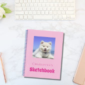 Sketchbook-Hunde-Foto-Skript Rosa Mädchen Notizblock