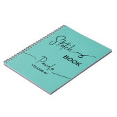 Sketchbook Ihr Name Script Aquamarin blau Notizblock (Linke Seite)