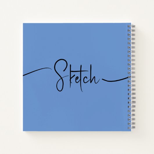Sketchbook Ihr Name Script Aquamarin blau Notizblock (Rückseite)