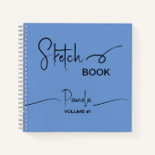Sketchbook Ihr Name Script Aquamarin blau Notizblock (Vorderseite)