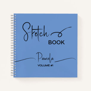 Sketchbook Ihr Name Script Aquamarin blau Notizblock