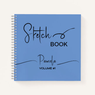 Sketchbook Ihr Name Script Aquamarin blau Notizblock
