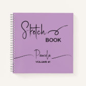Sketchbook Ihr Name Script Aquamarin blau Notizblock (Vorderseite)