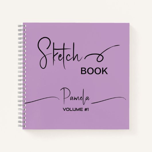 Sketchbook Ihr Name Script Aquamarin blau Notizblock (Vorderseite)