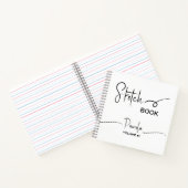 Sketchbook Ihr Name Script Aquamarin blau Notizblock (Innenseite)