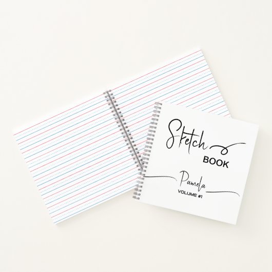 Sketchbook Ihr Name Script Aquamarin blau Notizblock (Innenseite)