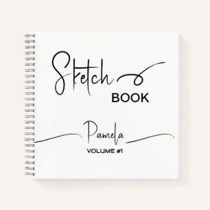 Sketchbook Ihr Name Script Aquamarin blau Notizblock