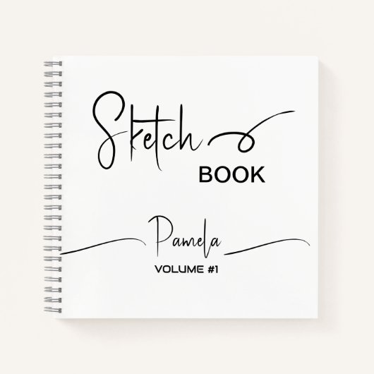 Sketchbook Ihr Name Script Aquamarin blau Notizblock (Vorderseite)