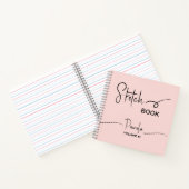 Sketchbook Ihr Name Script Aquamarin blau Notizblock (Innenseite)