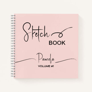 Sketchbook Ihr Name Script Aquamarin blau Notizblock