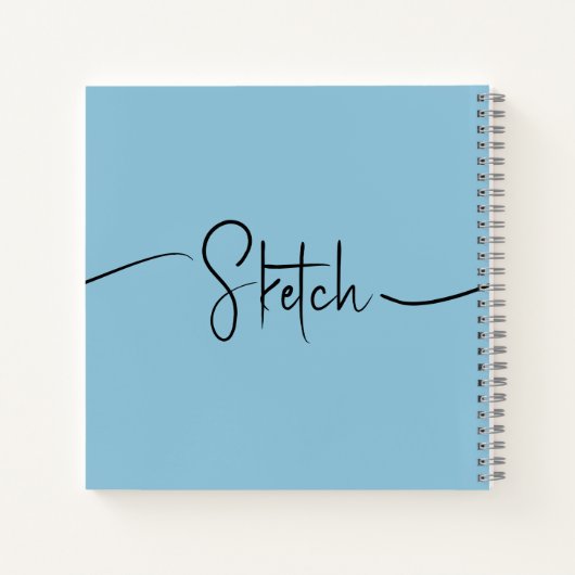 Sketchbook Ihr Name Script Aquamarin blau Notizblock (Rückseite)