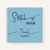 Sketchbook Ihr Name Script Aquamarin blau Notizblock (Vorderseite)