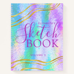 Sketchbook Iridescent Holographic Name Notizblock