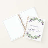 Sketchbook Lavendel Grünpflanzen violette Blumen Notizblock (Innenseite)
