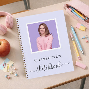 Sketchbook lavender violett Foto typografie Notizblock