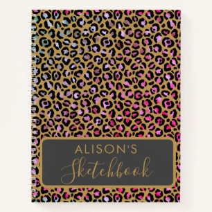 Sketchbook Leopard Multicolor Animal Print Notizblock