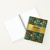 Sketchbook leopard Muster smaragdblaue Goldnote Notizblock (Innenseite)