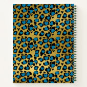 Sketchbook leopard Muster smaragdblaue Goldnote Notizblock (Rückseite)