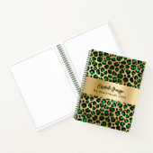 Sketchbook leopard Muster Smaragdgrün Gold Notizblock (Innenseite)