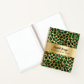 Sketchbook leopard Muster Smaragdgrün Gold Notizblock (Innenseite)