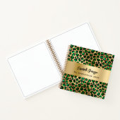 Sketchbook leopard Muster Smaragdgrün Gold Notizblock (Innenseite)