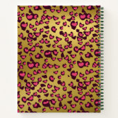 Sketchbook leopard Muster smaragdgrün Pink Gold No Notizblock (Rückseite)