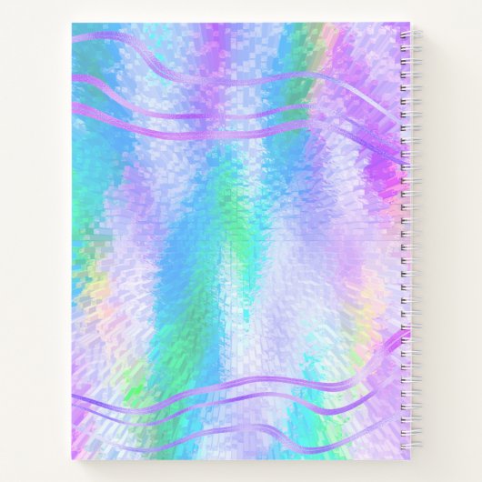 Sketchbook Lila Iridescent Holographic Name Notizblock (Rückseite)
