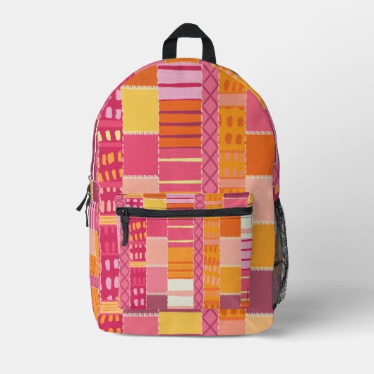 Sketchbook Marks-Textured Multicoloured Stripes Bedruckter Rucksack (Vorderseite)