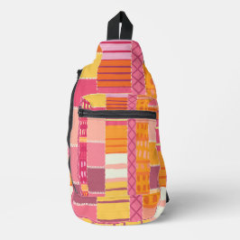 Sketchbook Marks-Textured Multicoloured Stripes Crossbody Bag