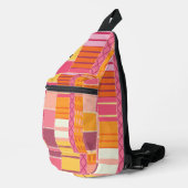 Sketchbook Marks-Textured Multicoloured Stripes Crossbody Bag (Rechte Ecke)