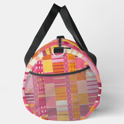 Sketchbook Marks-Textured Multicoloured Stripes Duffle Bag (Rechts)