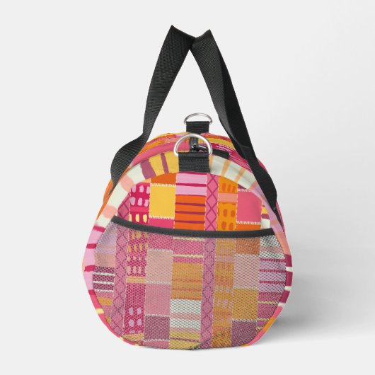 Sketchbook Marks-Textured Multicoloured Stripes Duffle Bag (Rechts)
