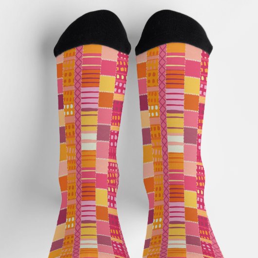 Sketchbook Marks-Textured Multicoloured Stripes Socken (Oben)