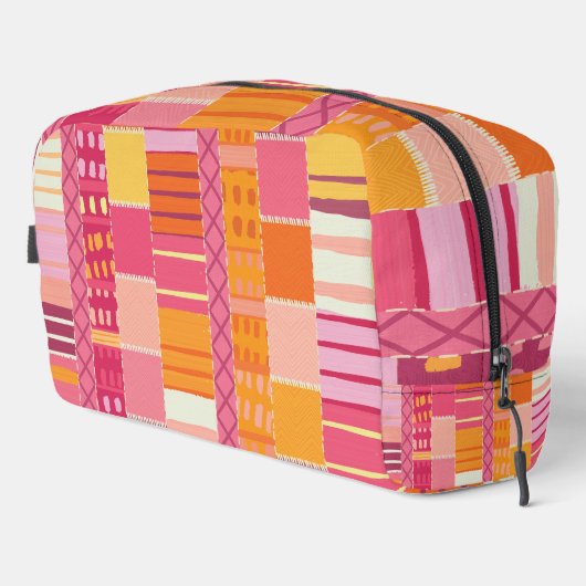 Sketchbook Marks-Textured Multicoloured Stripes Waschbeutel (Rechte Ecke)