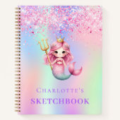 Sketchbook Meerjungfrau Prinzessin rosa holografis Notizblock (Vorderseite)