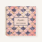 Sketchbook Meerjungwaagen lila rosa Notizblock (Vorderseite)