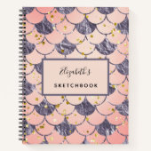 Sketchbook Meerjungwaagen lila rosa Notizblock (Vorderseite)