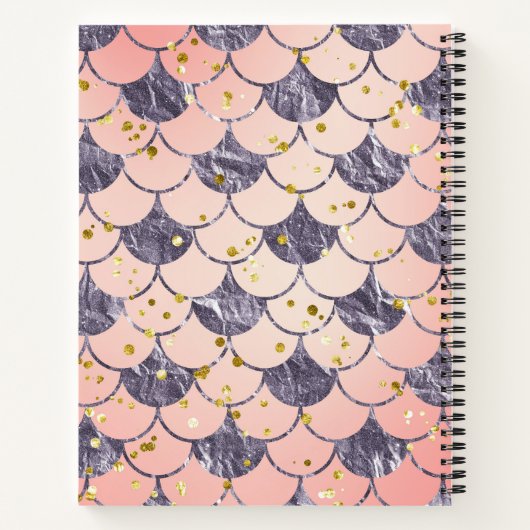 Sketchbook Meerjungwaagen lila rosa Notizblock (Rückseite)