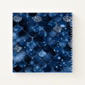 Sketchbook mermaid-Skala - blauer Name Notizblock (Rückseite)